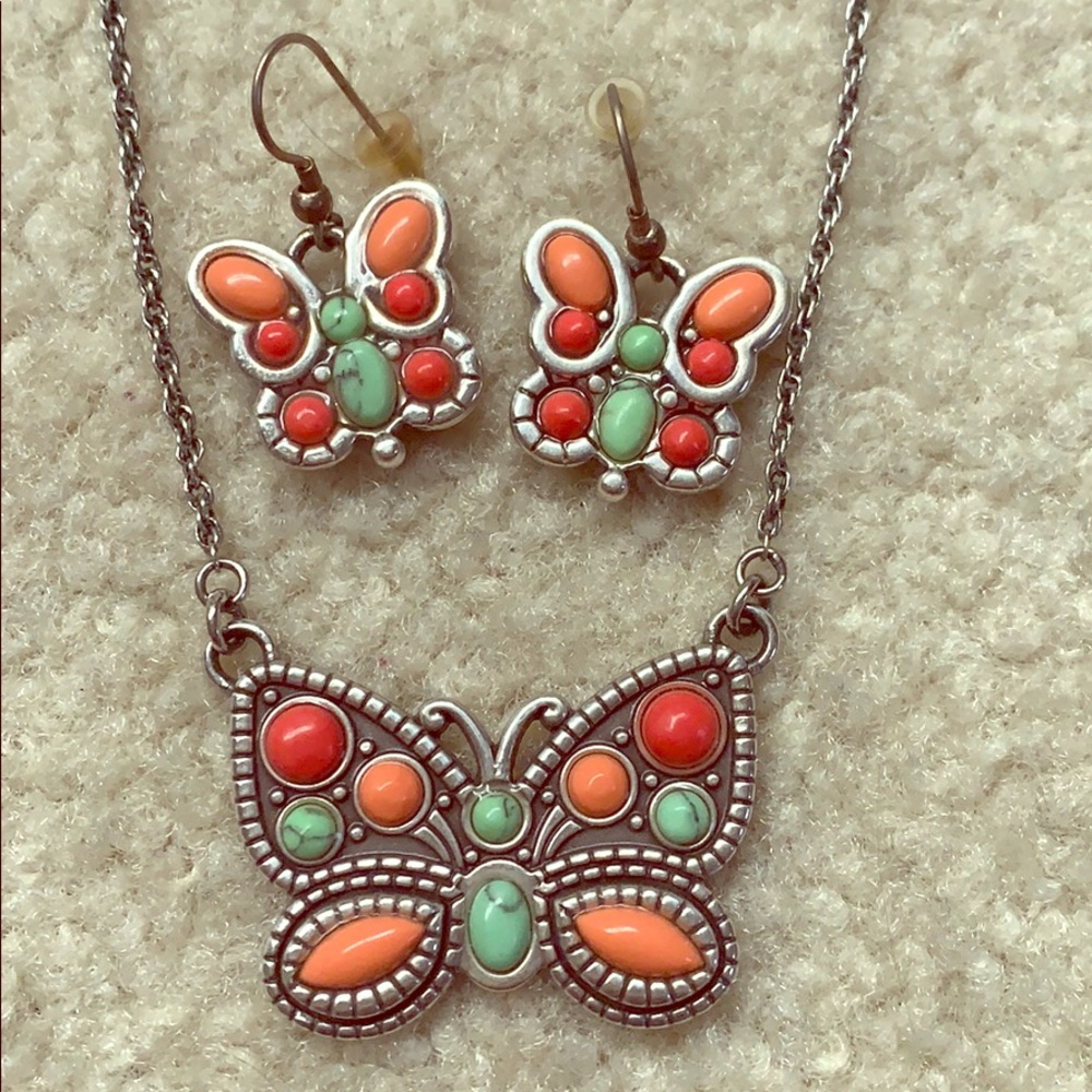 Brighton Butterfly Necklace and Earring Set